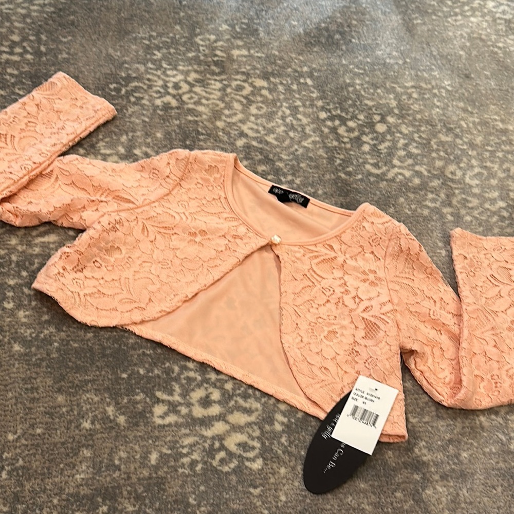 AVA & YELLY KIDS SHORT LACE CROPPED JACKET NWT 6X